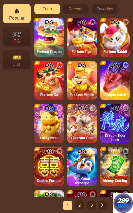 Jogos Certificados 289win.com